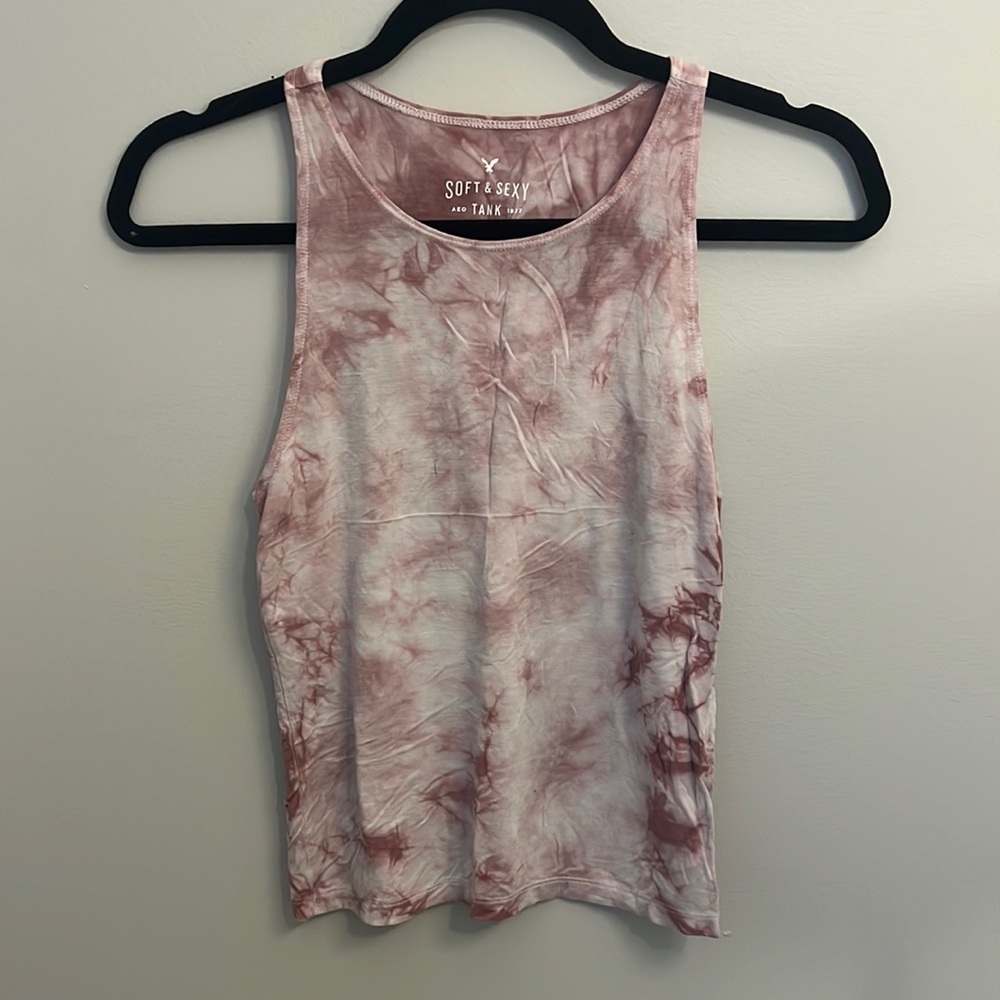 american eagle pink the dye tank top